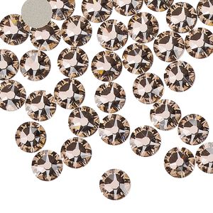 Flat back 144pk vintage rose foil back, Crystal Passions® 6.32-6.5mm rose round SS30 2088