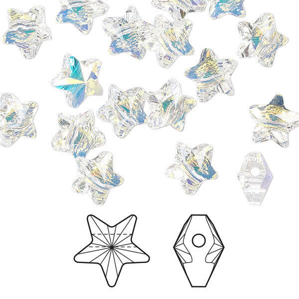 Bead 288pk crystal AB, Crystal Passions® 8mm star 5714 image number 0