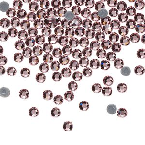 Flat back, Dance With Me™ crystal hotfix rhinestone, light rose, foil back, 3-3.2mm rose, SS12. Sold per pkg of 144 (1 gross).