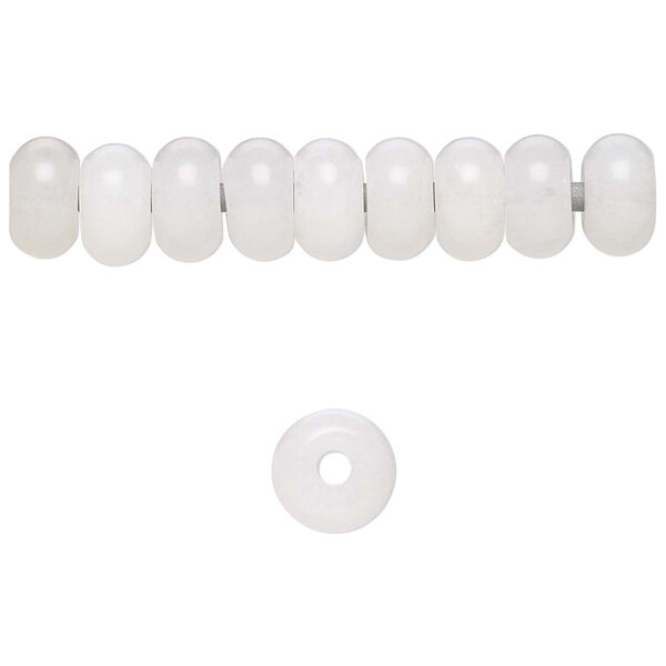 Bead, snow quartz (natural), 8x5mm rondelle, B grade, Mohs hardness 7. Sold per pkg of 10. image number 0
