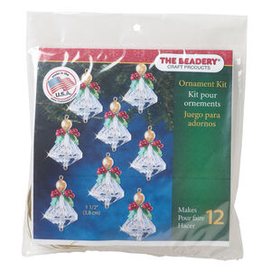 Ornament kit 1pkg1 The Beadery&reg; polystyrene, holiday teardrop, mixed colors, ornament (7025)