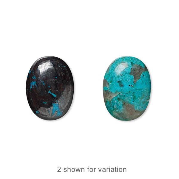 Chrysocolla 1pkg1, calibrated oval cab 16x12mm image number 0