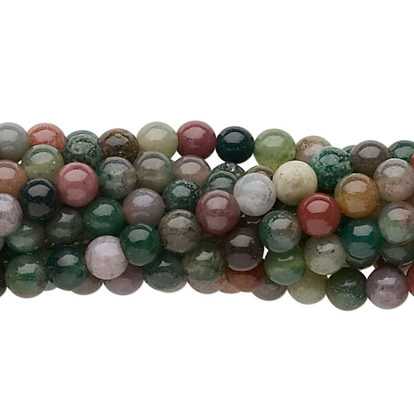 Bead, fancy jasper (natural), 4mm round, C grade, Mohs hardness 6-1/2 to 7. Sold per pkg of (10) 15-1/2" to 16" strands. image number 0