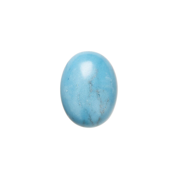 Cabochon, turquoise (assembled), 16x12mm calibrated oval, Mohs hardness 5 to 6. Sold individually. image number 0