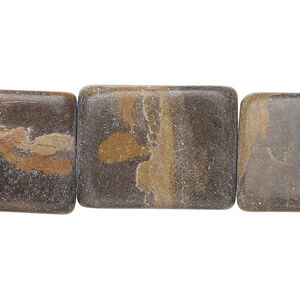 Brown marble 1pkg1, flat rectangle bead natural, 15 inch 24x17mm-25x19mm