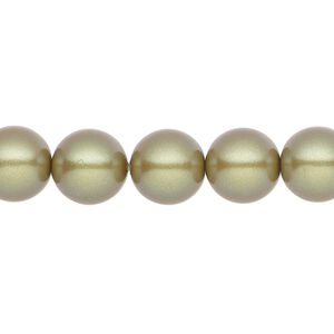 Pearl 10pk pearlescent khaki, Preciosa Czech crystal 10mm round