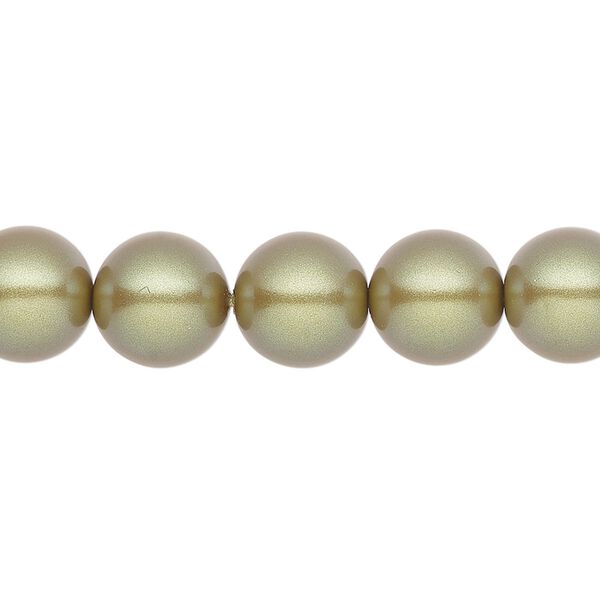 Pearl 10pk pearlescent khaki, Preciosa Czech crystal 10mm round image number 0