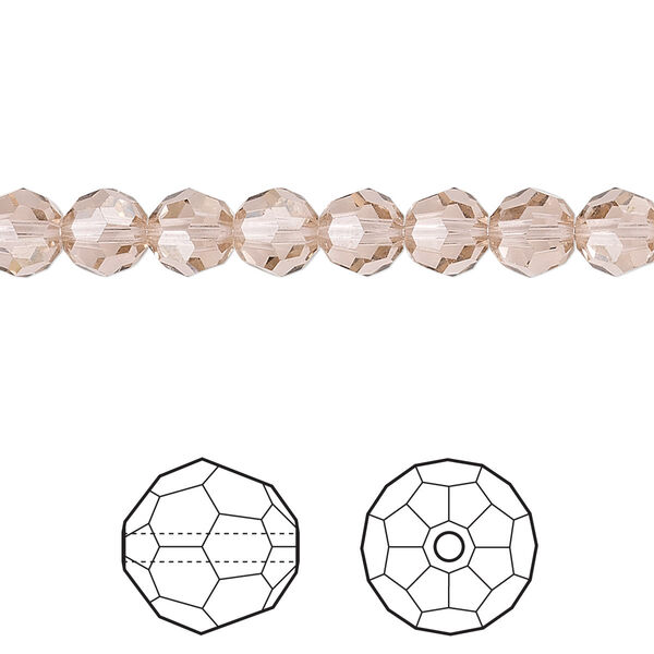 Bead 12pk vintage rose, Crystal Passions® 6mm round 5000 image number 0