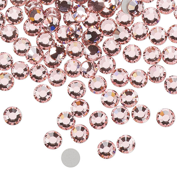Flat back, Dance With Me™ crystal rhinestone, light rose, foil back, 4.6-4.8mm rose, SS20. Sold per pkg of 144 (1 gross). image number 0