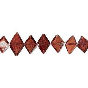 Garnet 1pkg1, hand-cut faceted diamond bead 8 inch 8x6mm-14x8mm