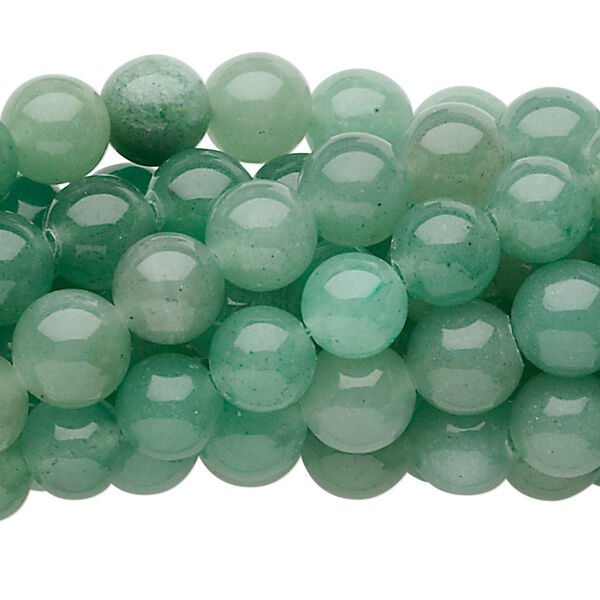 Bead 1pkg10 green aventurine, 8mm round C grade, 15.5-16 inch natural image number 0