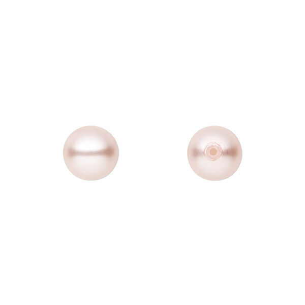 Pearl 150pk rosaline, Preciosa Czech crystal 8mm half-drilled round image number 0