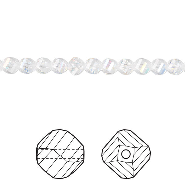 Bead 12pk crystal AB, Crystal Passions® 4mm helix 5020 image number 0