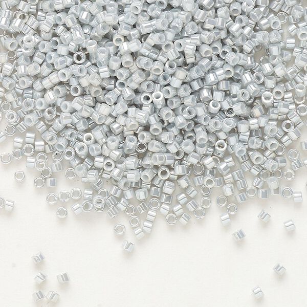 Seed bead, Delica®, glass, pkg/7.5g, #11 round, opaque gold luster grey (DB-0252). image number 0