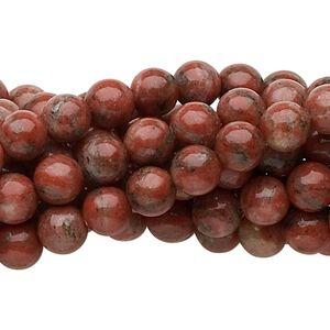 Red sesame jasper 1pkg10, round bead natural 15.5-16 inch 6mm