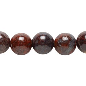 Brecciated jasper 1pkg1, round bead natural 15.5-16 inch 12mm