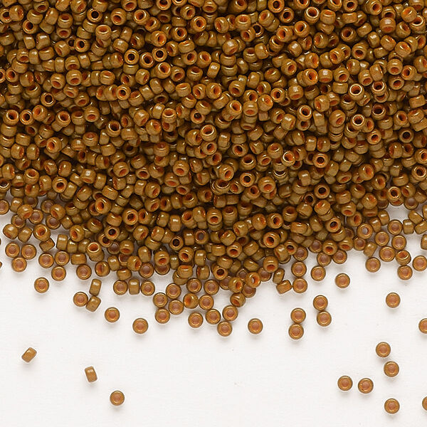 Seed bead, Miyuki, glass, pkg/35g, #15 rocaille, opaque matte, (RR-1687). image number 0