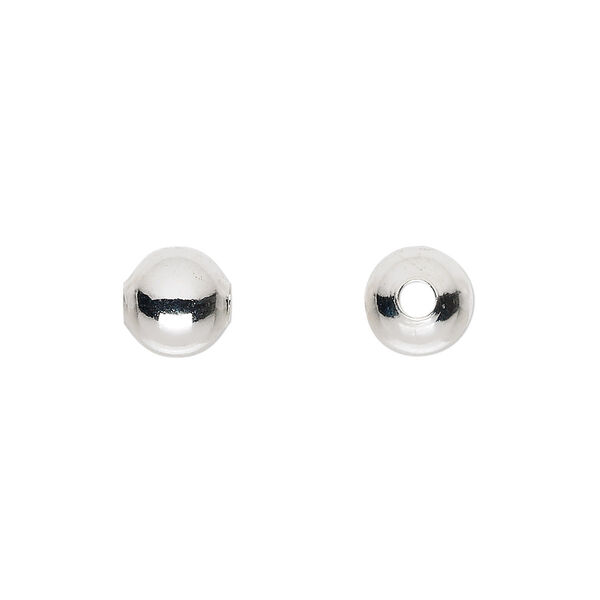 Bead, silver-plated brass, 8mm round. Sold per pkg of 10. image number 0