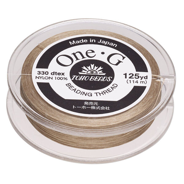 Thread, One-G™, nylon, pkg/125 yards, sand ash, size 0. image number 0