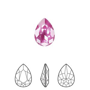 Fancy stone 4pk crystal orchid ignite LacquerPRO, Crystal Passions® 14x10mm pear 4320