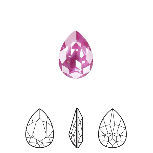 Fancy stone 4pk crystal orchid ignite LacquerPRO, Crystal Passions® 14x10mm pear 4320 image number 0