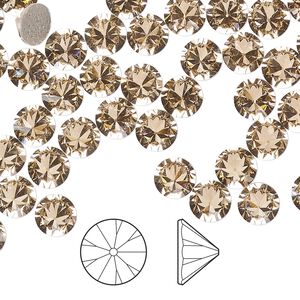 Flat back 144pk light peach foil back, Preciosa Czech crystal hotfix rhinestone 6.14-6.32mm cone SS29