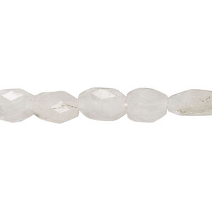 Rainbow moonstone 1pkg1, hand-cut faceted puffed oval bead natural, 13 inch 8x6mm-16x8mm