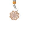 Peach moonstone / garnet 1pkg1, top-drilled hand-cut 1sided carved flower bead natural, 16mm image number 1