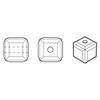 Bead 1pkg6 crystal urban grey, Crystal Passions&reg; 6mm cube 5601 image number 1