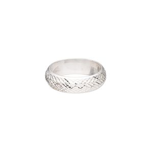 Ring, sterling silver, 6mm wide with diamond-cut cross-hatched design, size 7. Sold individually.