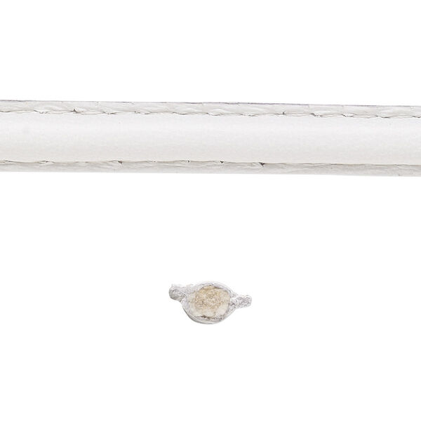 Cord, leather and cotton (dyed), white, 7-8mm double-stitched flat. Sold per 5-yard section. image number 0