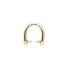 Bail, ice-pick. pewter (tin-based alloy), pkg/1, antique gold plate, 14x13mm with  scroll design, 10mm grip length. image number 0