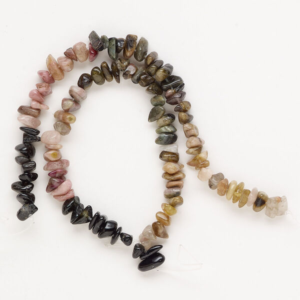 Bead, multi-tourmaline (natural), small chip, B grade, Mohs hardness 7 to 7-1/2. Sold per 11-inch strand, approximately 95 beads. image number 0