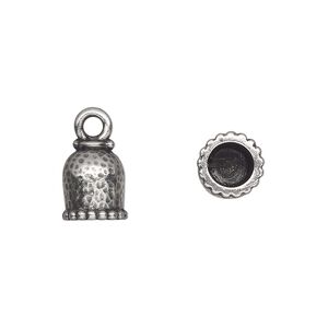 Cord end, TierraCast®, glue-in, pewter (tin-based alloy), 11x9mm palace, 5.7mm inside diameter. Sold per pkg of 2.