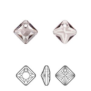 Drop 2pk light amethyst, Crystal Passions® 11.5mm pendant princess cut 6431