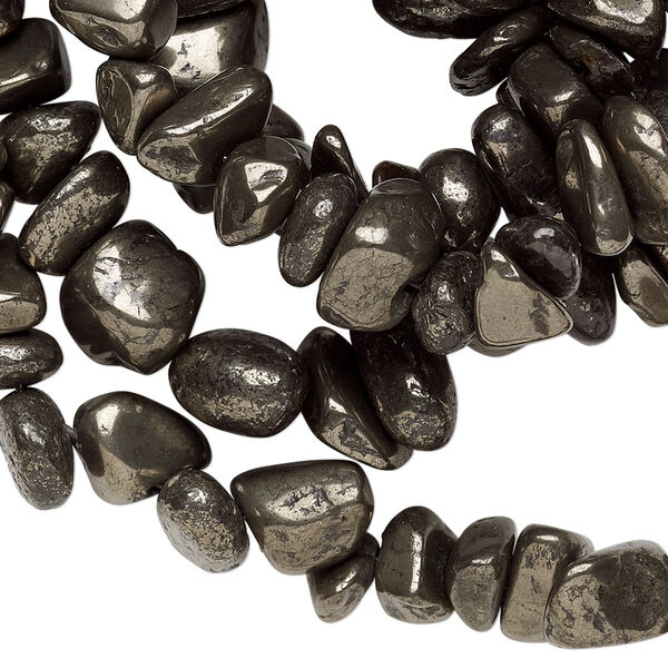 Bead 1pk pyrite, stabilized, medium chip 32 inch image number 0