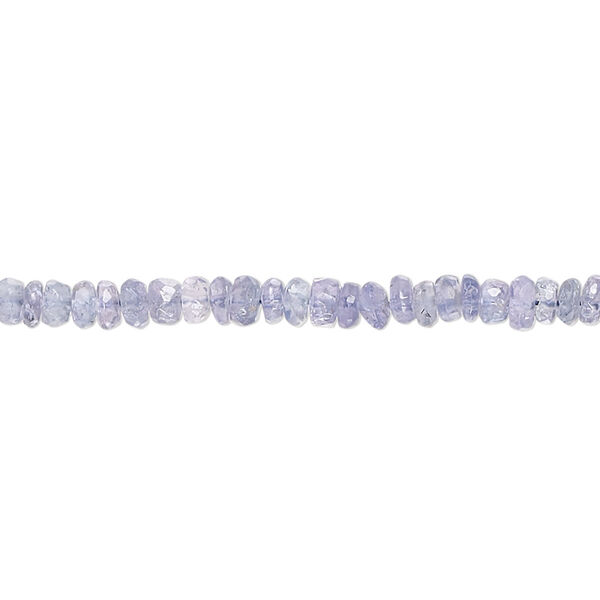 Tanzanite 1pkg1, hand-cut faceted rondelle bead 14 inch 4x1mm-4x3mm image number 0