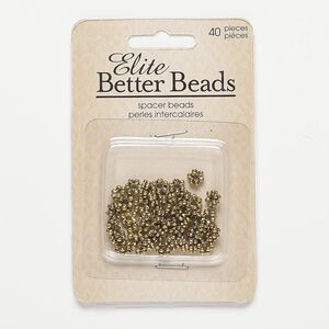 Bead, antiqued gold-finished "pewter" (zinc-based alloy), 6x3mm beaded rondelle. Sold per pkg of 40.