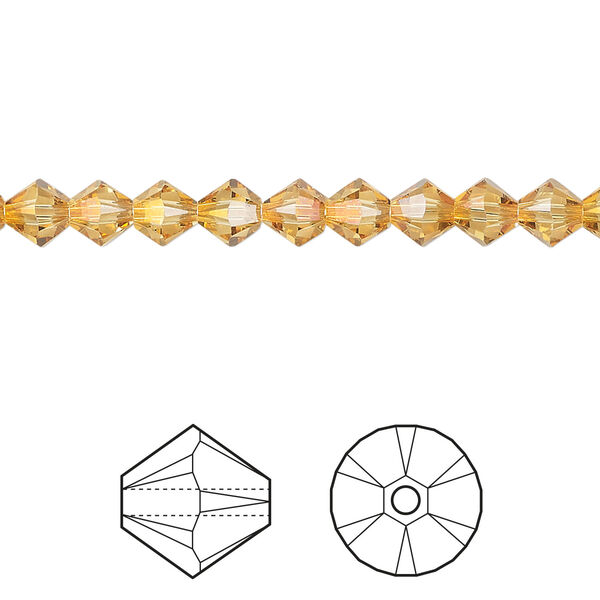 Bead 1pkg24 dark orange (HICT), Crystal Passions® 5mm bicone 5328 image number 0