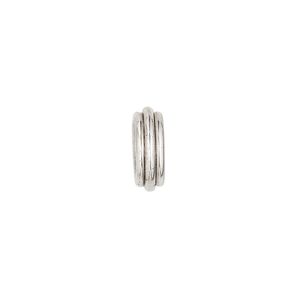 Bead, antiqued sterling silver, 12x4mm fancy rondelle. Sold individually.