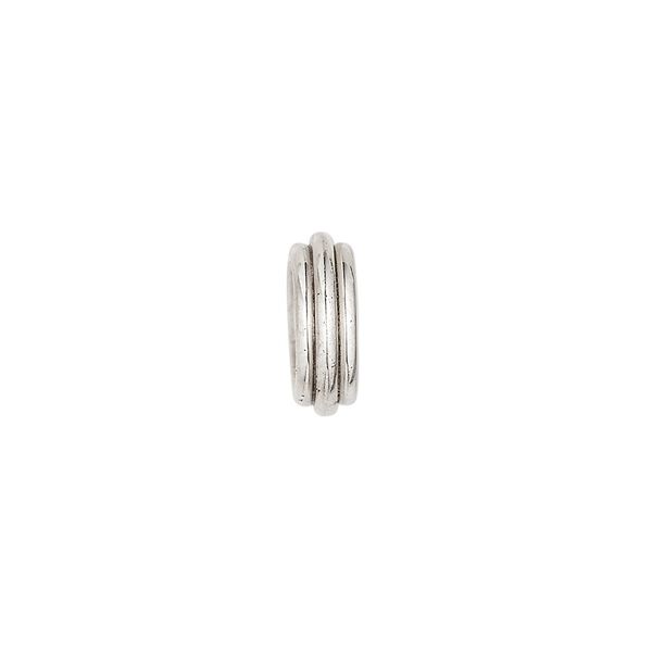 Bead, antiqued sterling silver, 12x4mm fancy rondelle. Sold individually. image number 0