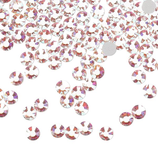Flat back, Dance With Me™ crystal rhinestone, crystal AB, foil back, 3.8-4mm rose, SS16. Sold per pkg of 144 (1 gross). image number 0