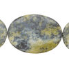 Yellow "turquoise" 1pkg1, matte wavy oval bead, 15 inch 34x24mm-35x25mm image number 0