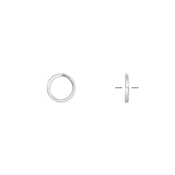 Jump ring, sterling silver, 7mm round square wire, 5.5mm diameter, 20 gauge. Sold per pkg of 50. image number 0