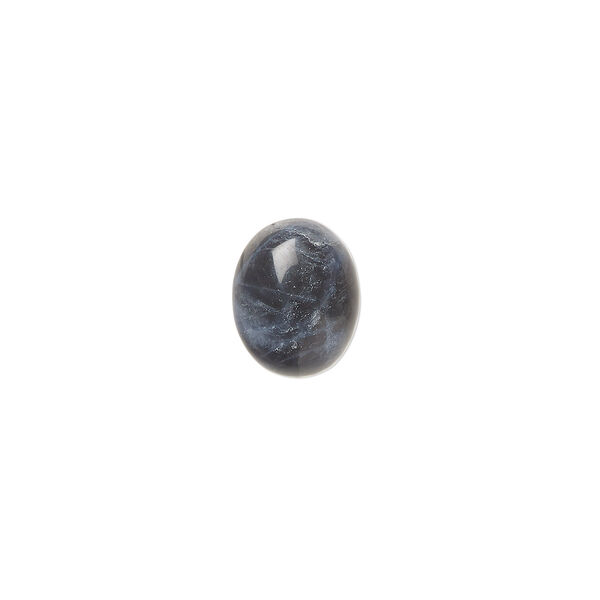 Cabochon, sodalite (natural), 10x8mm calibrated oval, B grade, Mohs hardness 5 to 6. Sold per pkg of 6. image number 0