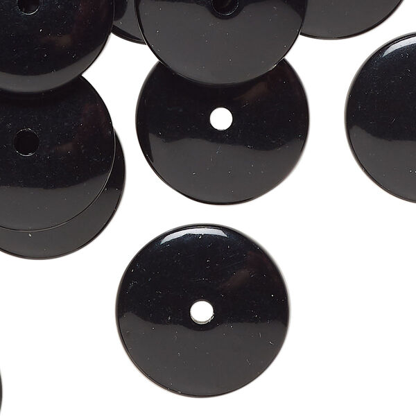 Bead, acrylic, pkg/2 ounces, black, 18x5mm-20x7mm rondelle. image number 0