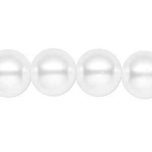 Pearl 1pk white, Celestial Crystal® 14mm round 15.5-16 inch