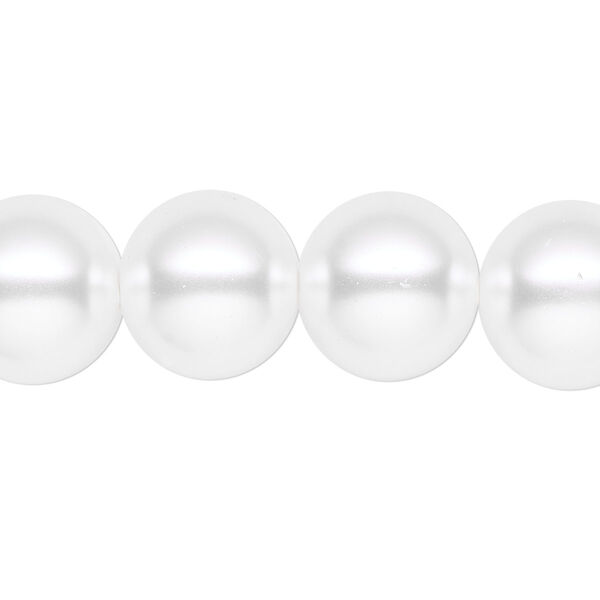 Pearl 1pk white, Celestial Crystal® 14mm round 15.5-16 inch image number 0