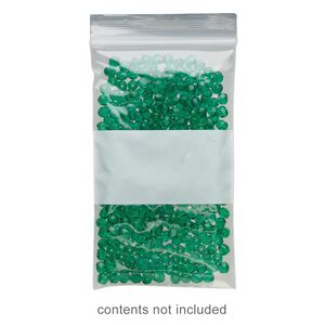 Bag, Tite-Lip™, plastic, clear and white, 3x5-inch top zip with block. Sold per pkg of 100.