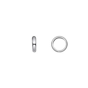 Jump ring, sterling silver, 8mm soldered round, 5.5mm inside diameter, 12 gauge. Sold per pkg of 10.